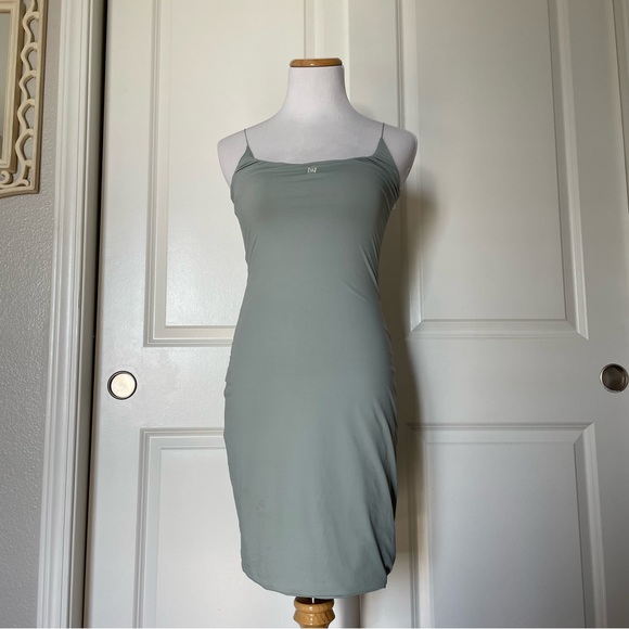 Meshki dusty mint blue spaghetti string thin strap bodycon dress size small - Picture 1 of 6